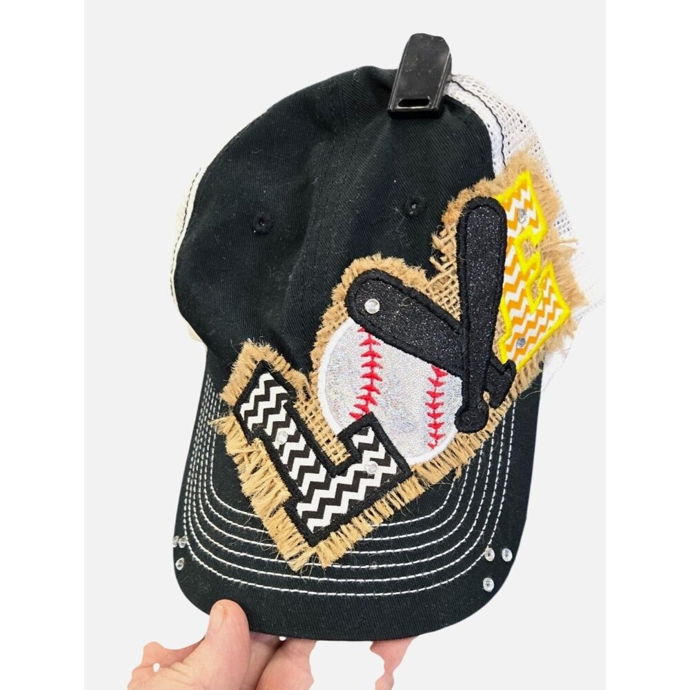 Baseball Cap Womens Love by District OS Adjustable Back Love Patch Ball & Bat - Picture 10 of 10